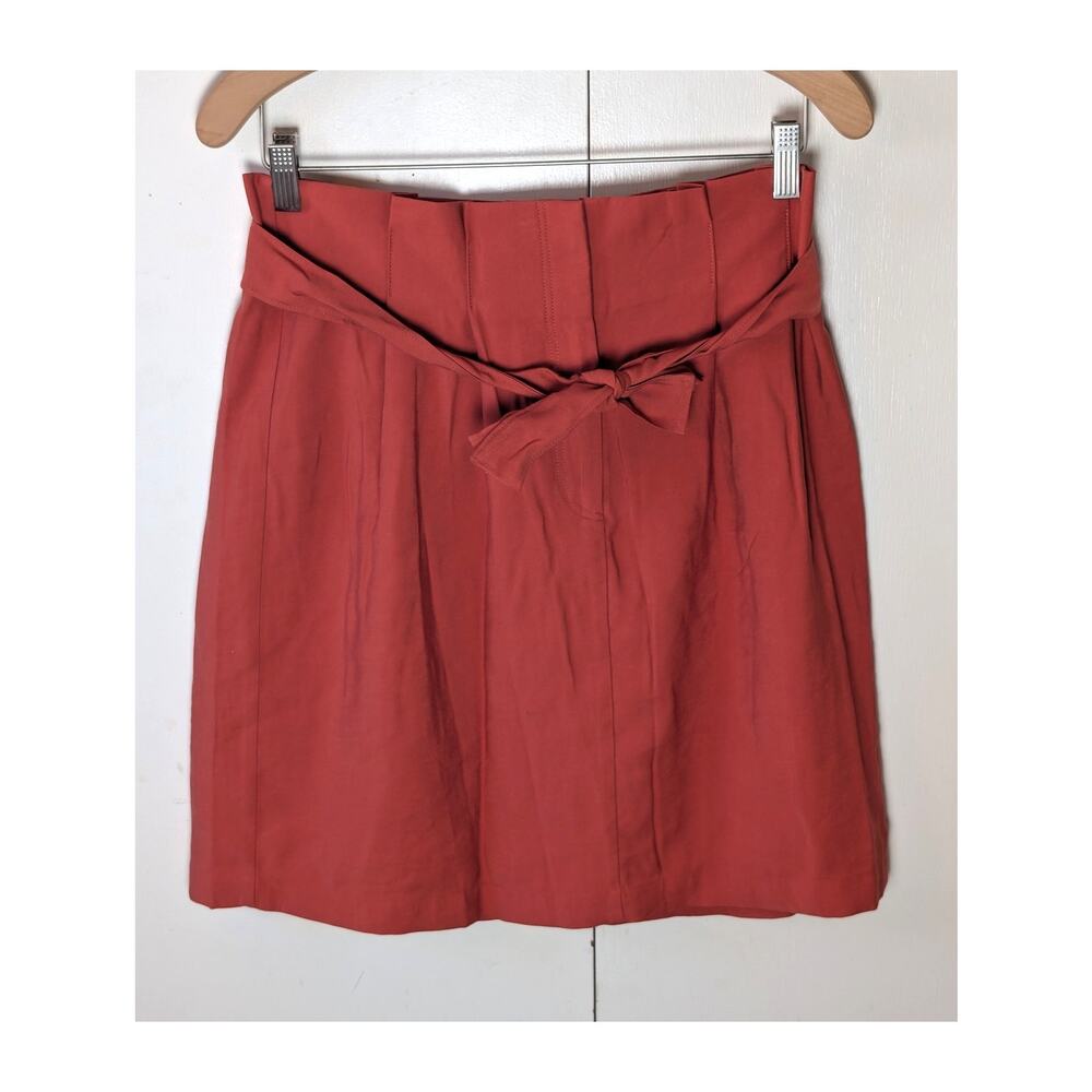 Ann Taylor Factory Orange Front Wrap Skirt Size 6